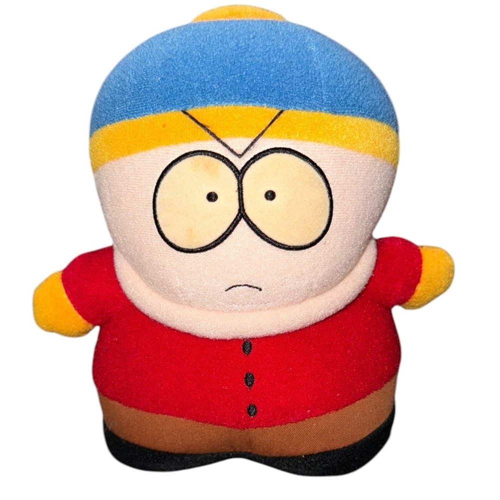 Vintage 1998 South Park Cartman Plush Toy - Red, Blue, Yellow